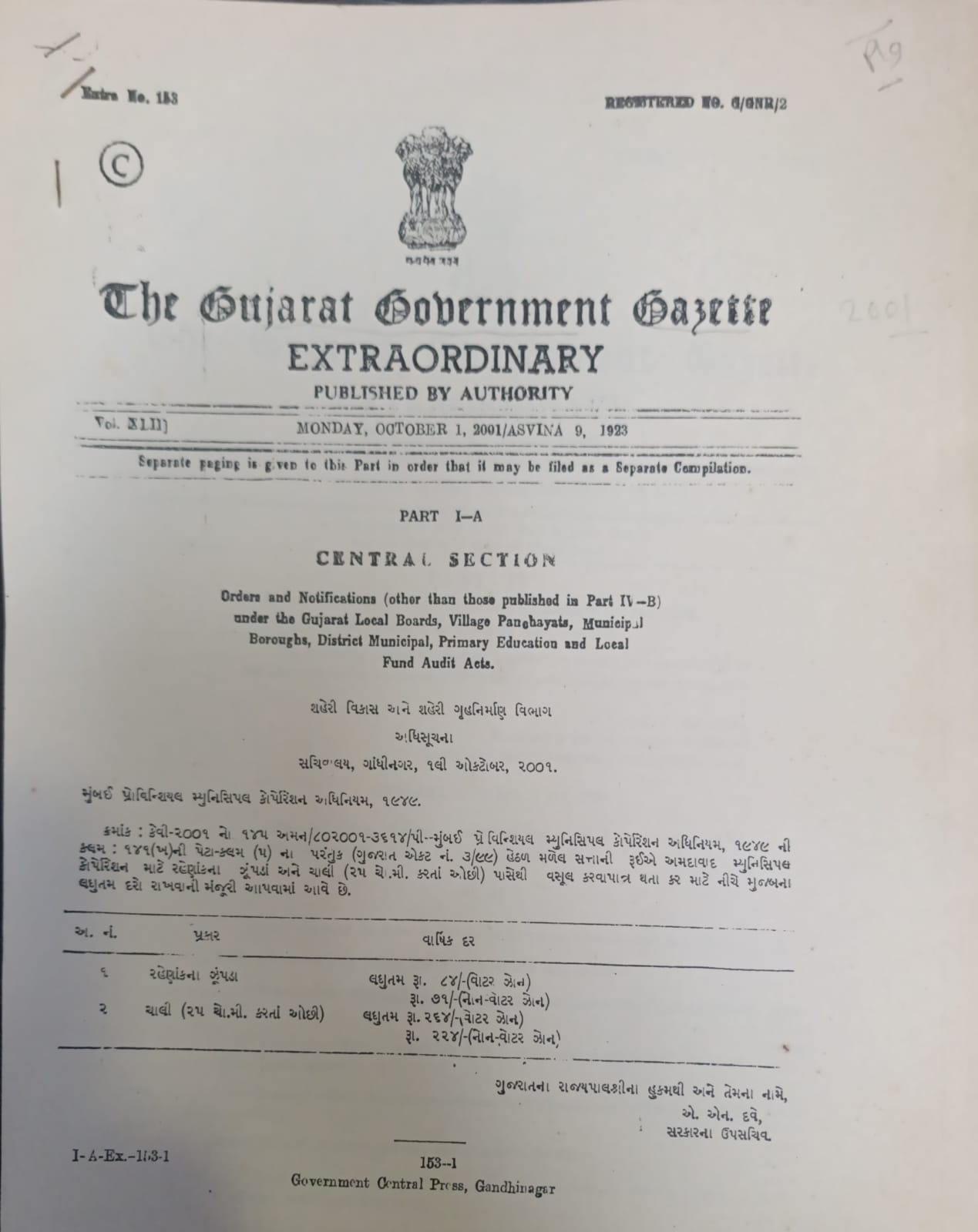 Governmnt Satatte Etraordinary (FOLDER)