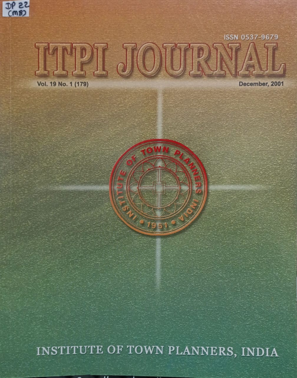 ITPI Journal _Institute Of Town Planners India