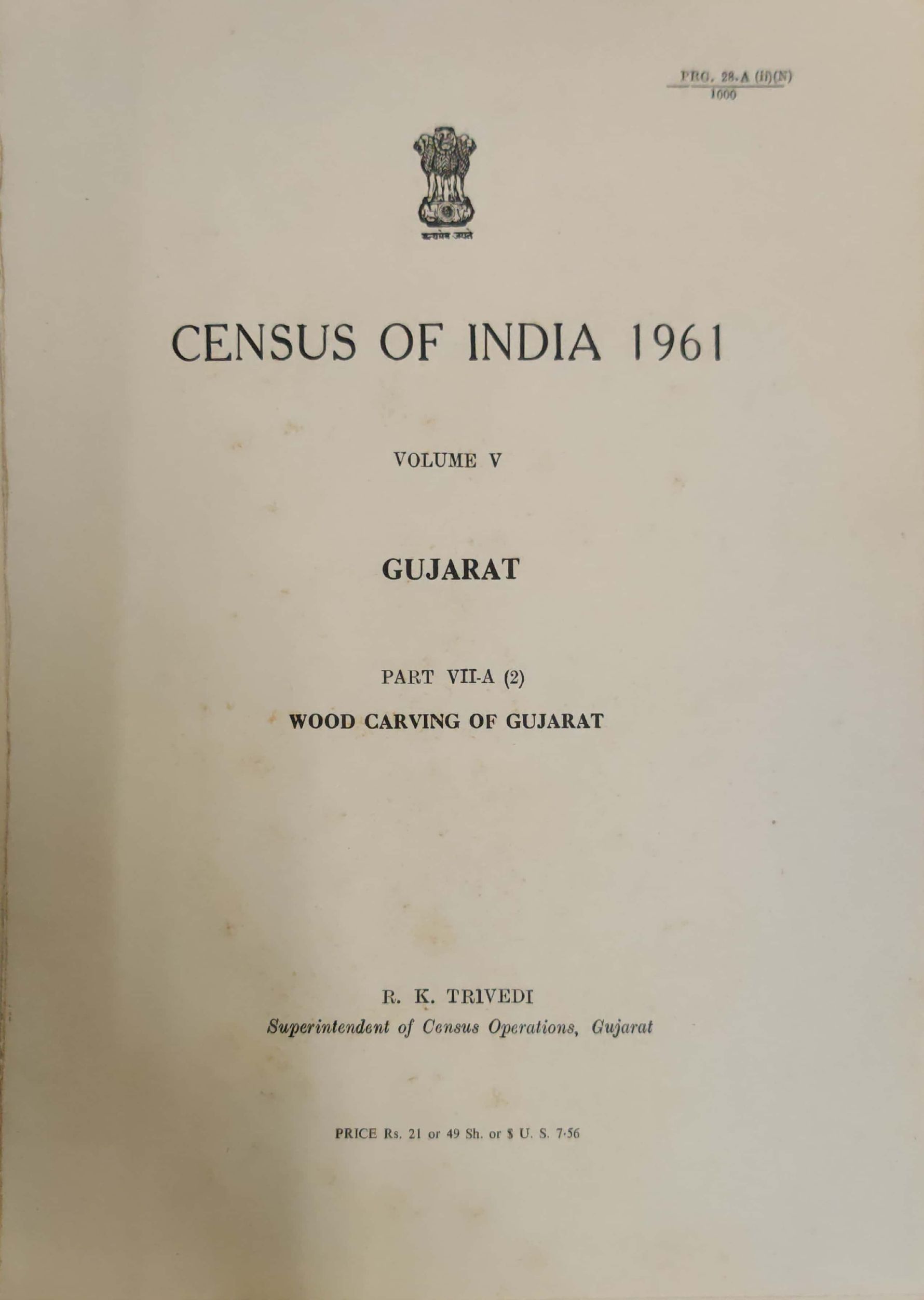 Census Of India 1961 -Volume V -Part Vii -A (2)