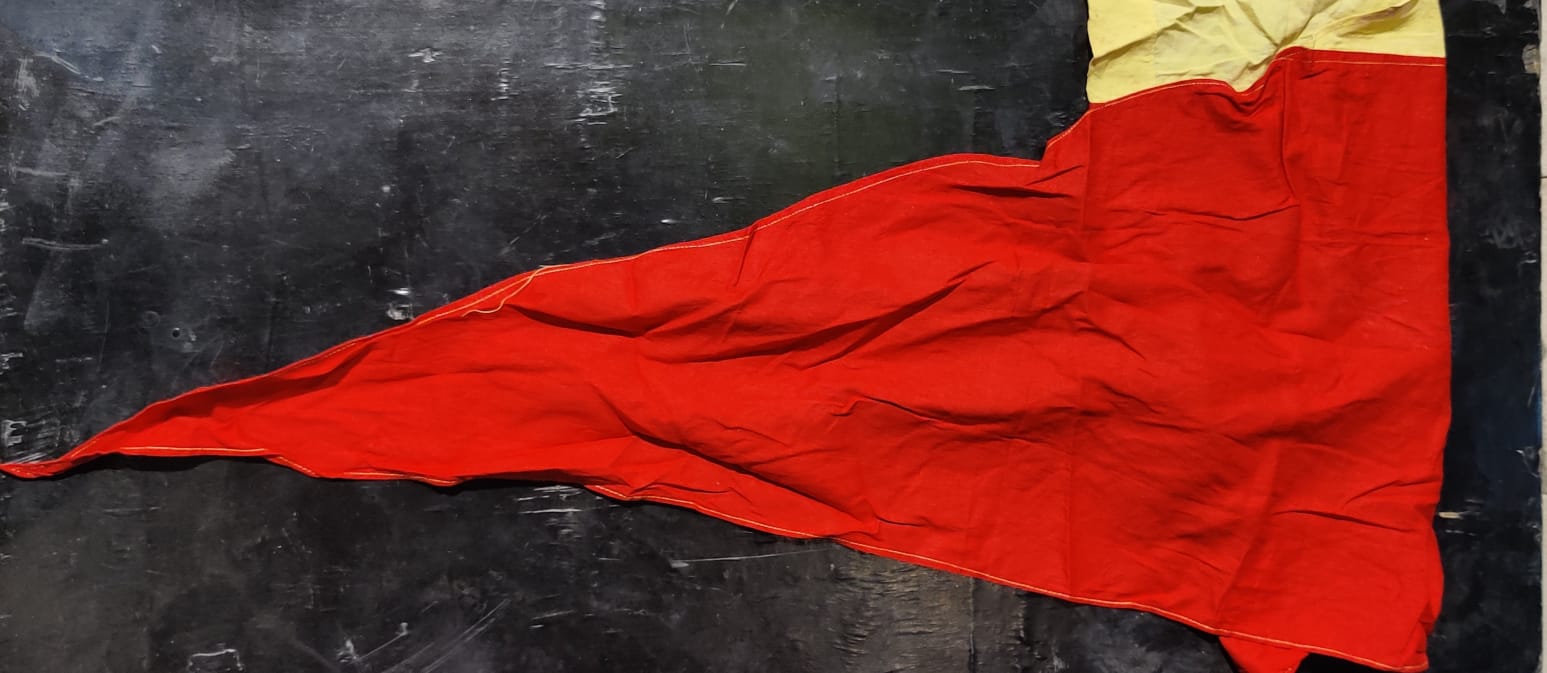 Handmade Red Triangular Flag
