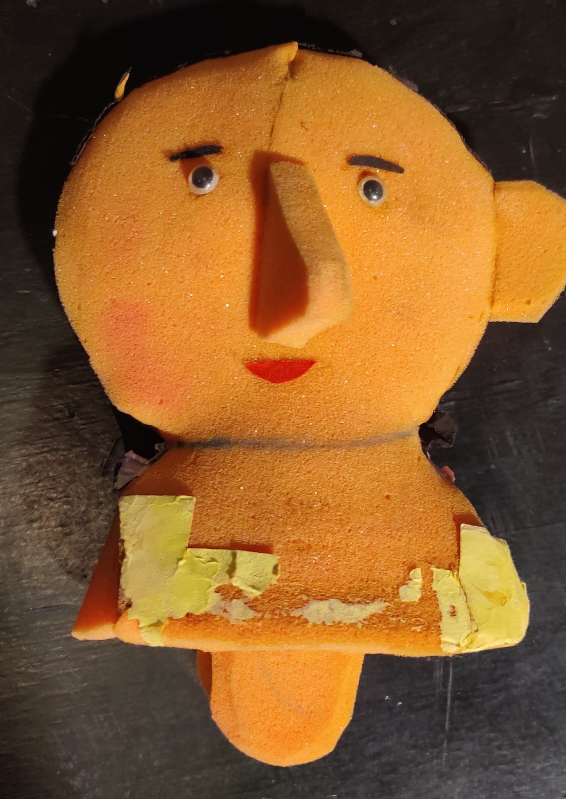 Handmade Orange Jester Mask