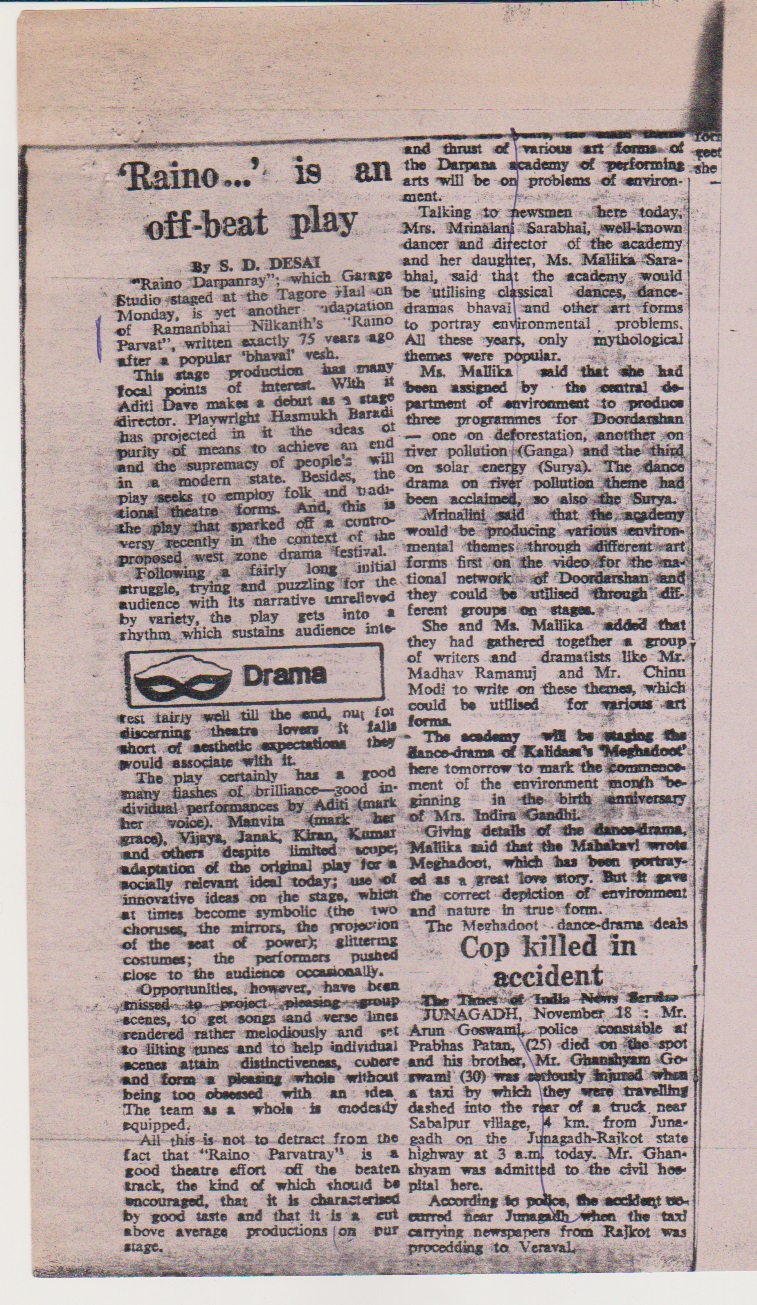 'Raino….' is an off-beat play